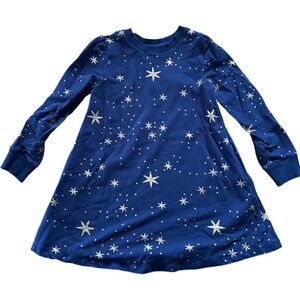 Hanna Andersson Gold Star Navy Blue Cotton Dress (6-7Y)